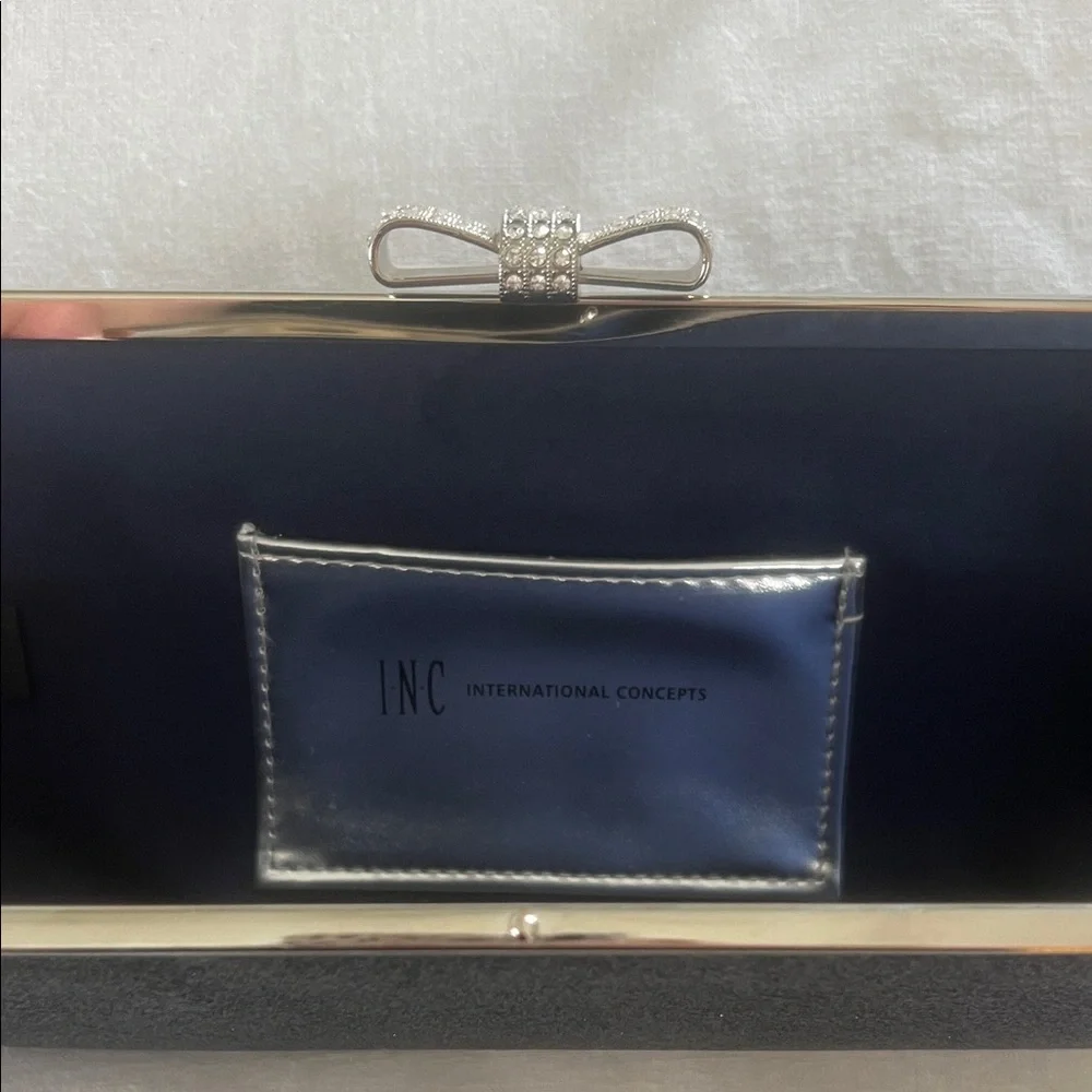 INC Elegant Navy Glitter Clutch - Picture 2 of 5